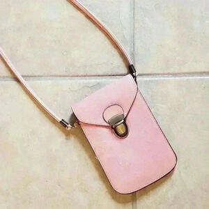 Brand New Pink Leather Crossbody Bag